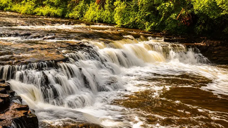 Ocqueoc river and falls near Onaway Michigan