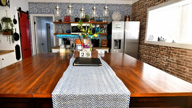Large kitchen and island at Milligan Vacation Homes